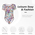 thumbnail image 4 of Balery Colorful Watercolor Dots Body de cuello redondo de manga corta para mujer Tops de manga corta Tops básicos-X-Large, 4 of 7