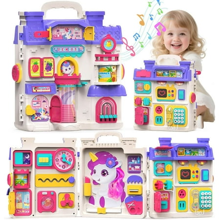 Nicella Busy Board Montessori Toy for 1 Year Old Girls - 56-in-1 Early Learning Toy for Toddlers, Perfect Birthday Gift for 1-3 Year Old Boys & Girls