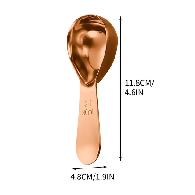 30mL Stainless Steel Color Contrast Thickened Coffee Spoon With Graduated Measuring Spoon
