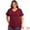 Burgundy, variant on DARING DIVA Women's Plus Eyelet Embroidered Short Sleeve Blouse 1X Burgundy