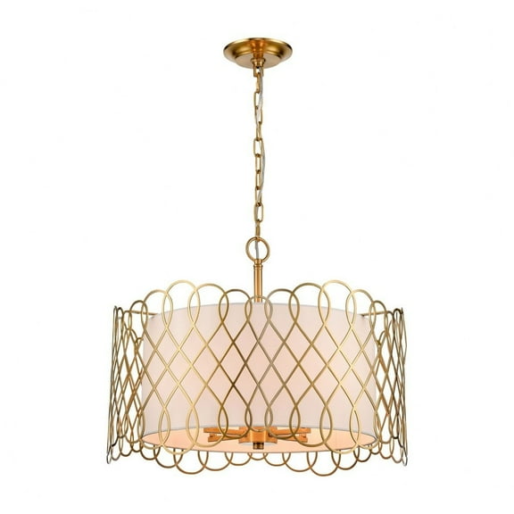 Elk Home 21-Inch Wide Harp Lane Pendant, Transitional, Satin Brass