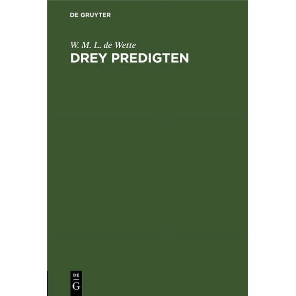 Drey Predigten (Hardcover)