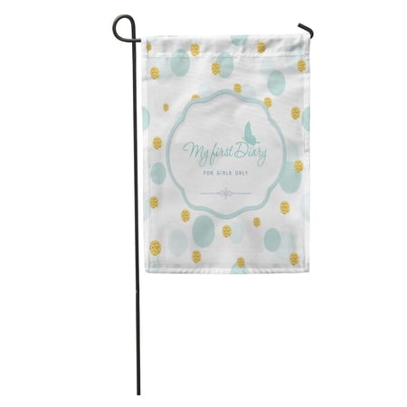 SIDONKU Cute for Girls My First Diary Laser Cutout on Polka Garden Flag Decorative Flag House Banner 28x40 inch