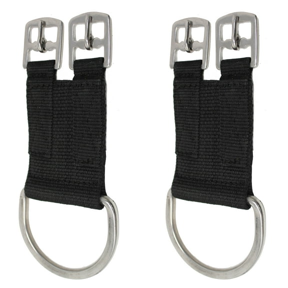 Horse Set of 2 Black Nylon Western English Dual Buckle Girth Converter 403GC01BK