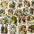 thumbnail image 3 of 36 Uds pegatinas navideñas de Estilo Vintage DIY base para álbum de recortes collage móvil diario álbum de fotos decoración de regalo, 3 of 4