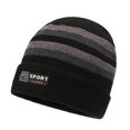 thumbnail image 2 of Opvise Fashion Winter Knitted Hat Striped Color Matching Thick Elastic Warm Soft Windproof Soft Anti-slip Cold Resistant Men Outdoor Skiing Cap Beanie Grey, 2 of 8
