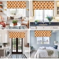 thumbnail image 5 of Leopard Pumpkin Fall Farmhouse Short Window Curtain Valances, Thanksgiving Orange Buffalo Check Rod Pocket Kitchen Valances for Living Room Bedroom Bathroom Cafe 54" x 18", 5 of 8