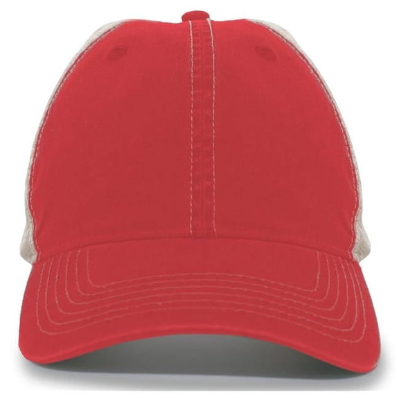 Vintage Dirty Trucker Snapback Cap, Red & Tan - One Size