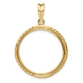 thumbnail image 1 of 14k Yellow Gold Quad Twist Edge Prong Setting Coin Bezel Pendant Mounting - Fits 27mm, 1 of 4
