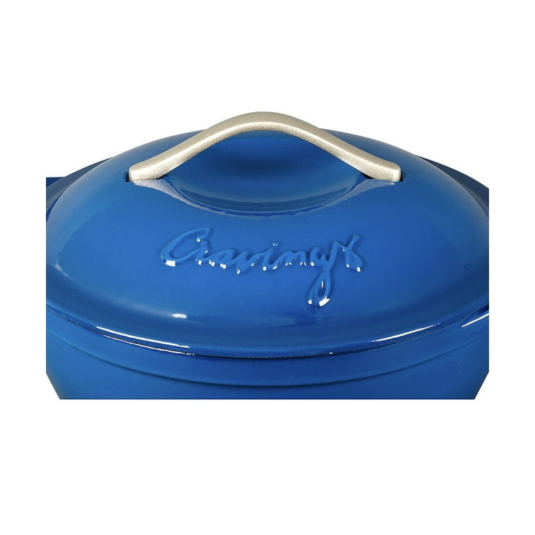 Cravings by Chrissy Teigen 2 Piece 4.7 inch Enameled Cast Iron Mini Casserole Set in Blue