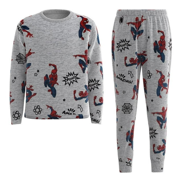 Set De Pijama Spider Man Para Niño Talla 4 Color Gris