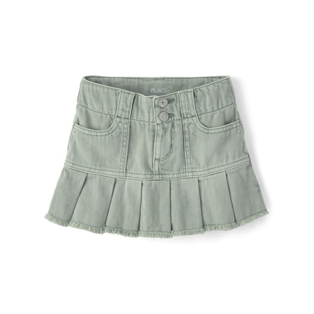 The Children's Place Girls Garment Dyed Pleated Denim Skort, Sizes 4-16
