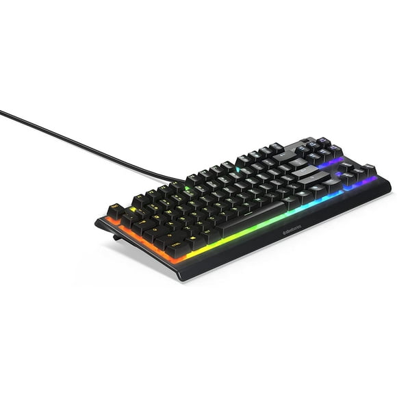 SteelSeries Apex 3 TKL RGB Gaming Keyboard – Tenkeyless Compact Form Factor - 8-Zone RGB Illumination – IP32 Water &