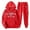 Red, variant on Men's Plus Size Long-Sleeved Letter Printed 2-Piece Sportswear Set – Casual Hoodie and Sweatpants