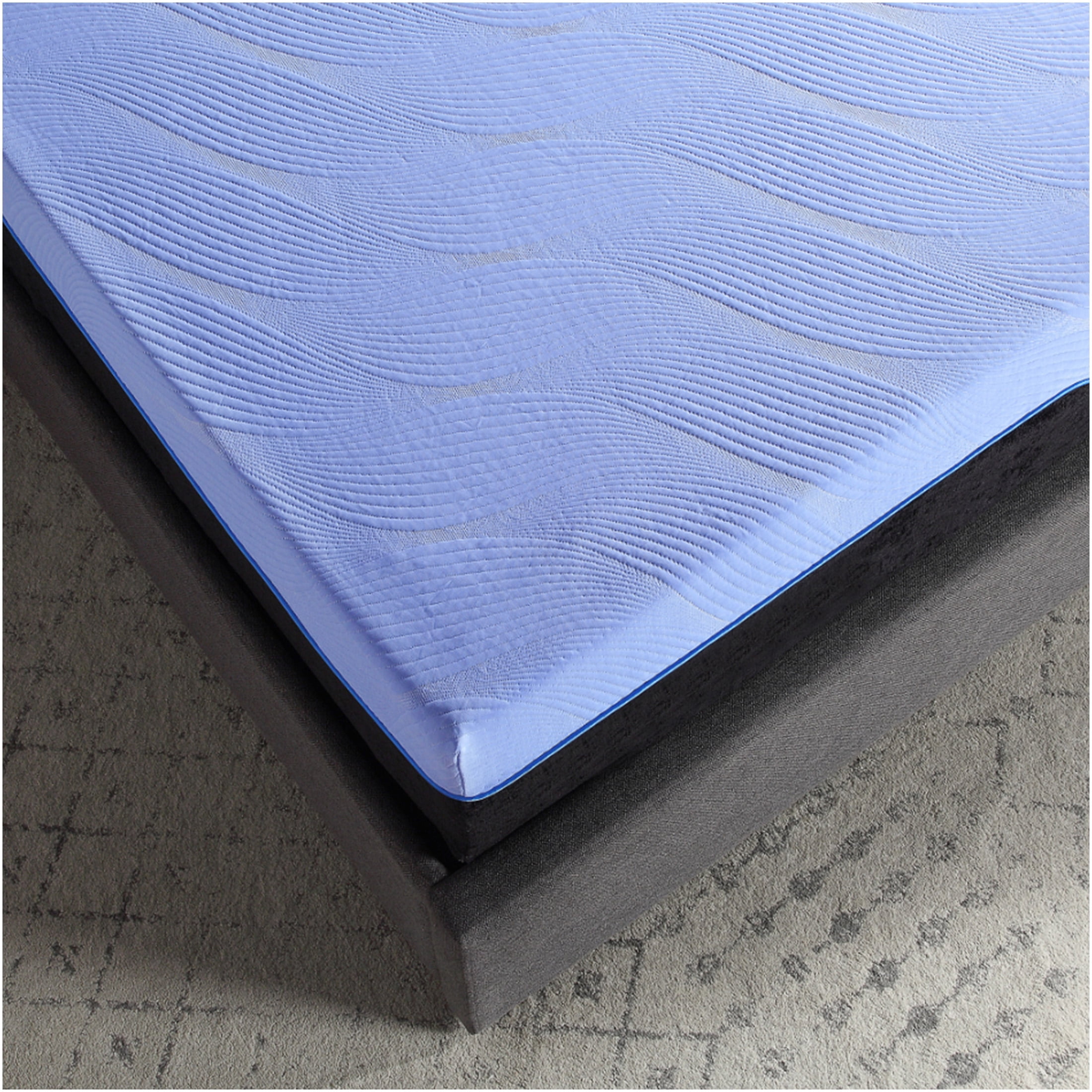 JERFIT King Size 12 Inch Hybrid Mattress, Blue Ice Cooling Cover, Individually Wrapped Coils, Medium Plush Feel for Side Sleepers, Motion Isolation, CertiPUR-US Foam