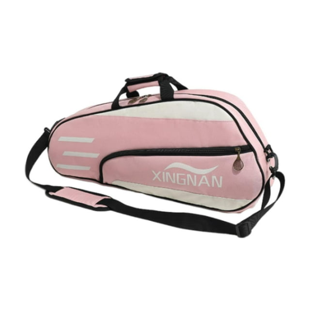 S SERENABLE Badminton Racquet Bag Racket Carry Bag Sports Equipment Bag Multifunctional Tennis Racket Bag Tennis Tote for Squash Racquets Pink