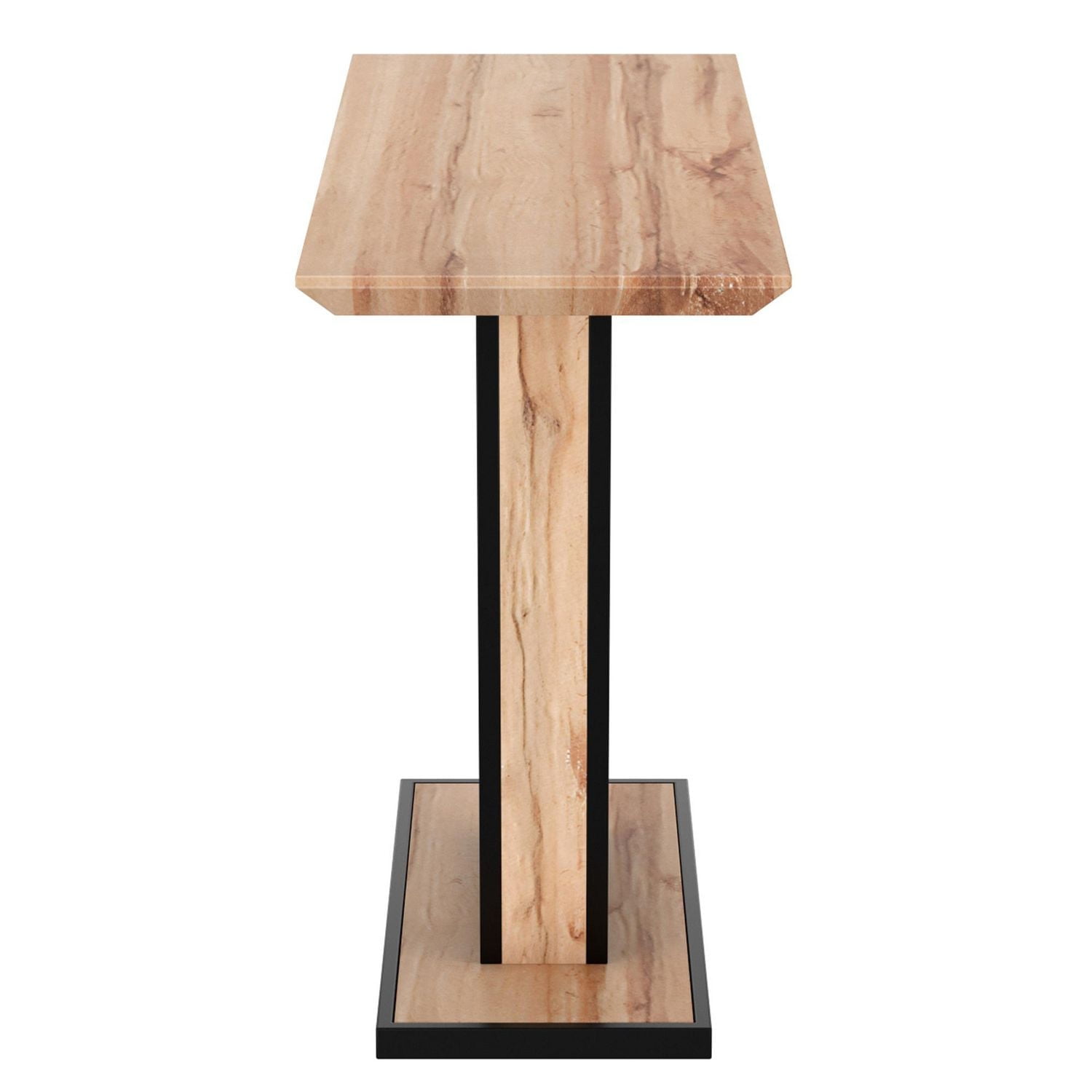 Moderne MDF et Métal Console - Naturel et Noir