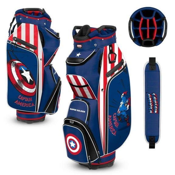 Team Effort Golf Marvel The Bucket II Cooler Cart Bag Blue/White/Red
