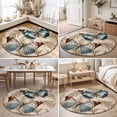 thumbnail image 4 of Small Round Rug 3Ft, Vintage Teal Butterfly Non-Slip Washable Circle Rugs Carpet, Vintage Brown Tree Branch Indoor Outdoor Rug Floor Mats Throw Runner for Bedroom Living Room Bathroom, 4 of 8