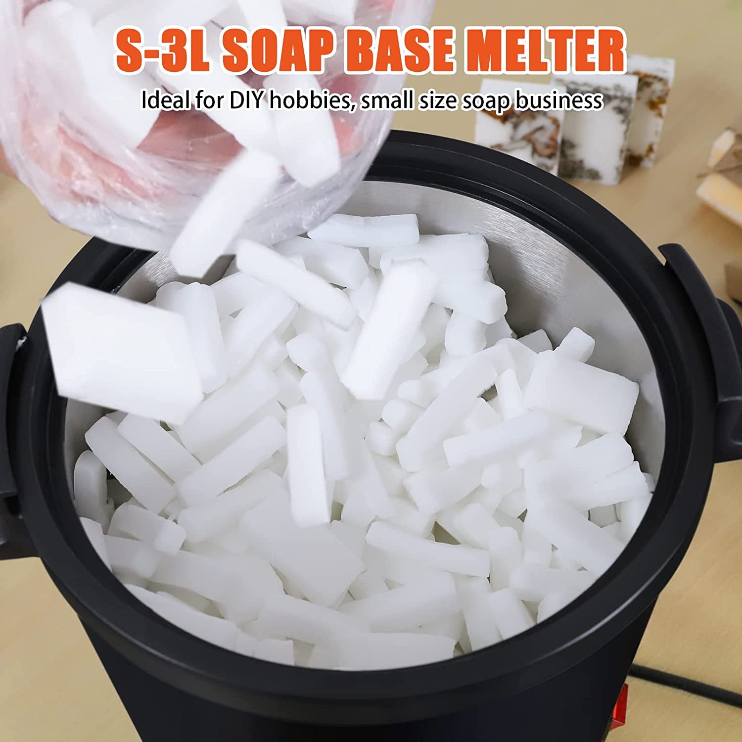 FAST MELT 3L Melter for Soap and Wax, Soap Making Kit with Temperature Control, Commercial Furnace