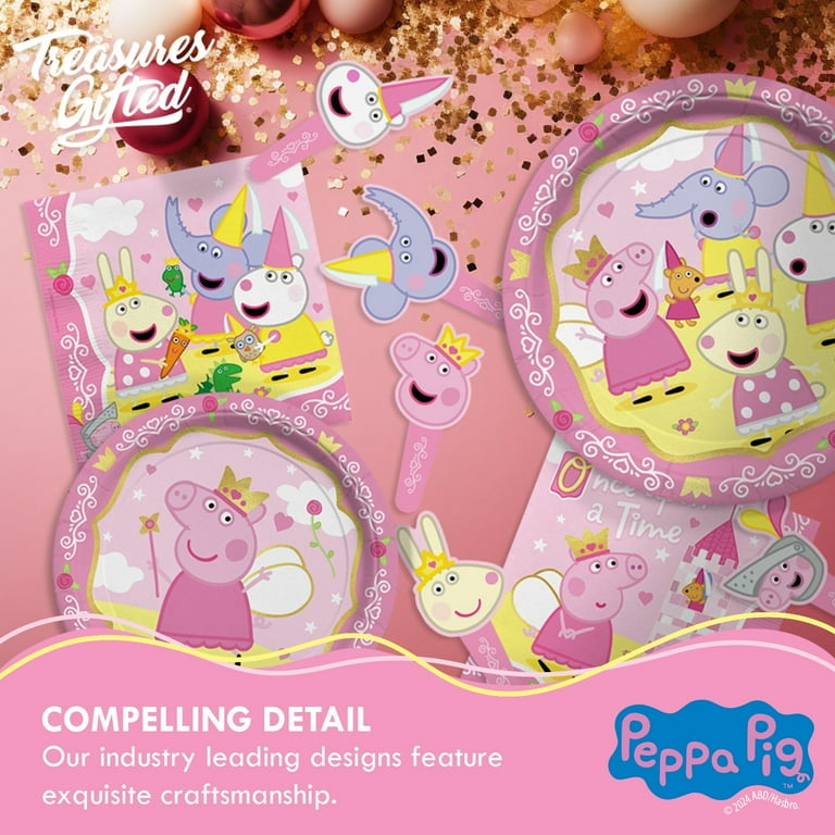 Princess Peppa Pig Party Supplies Tableware Deluxe Set for 16 Guests