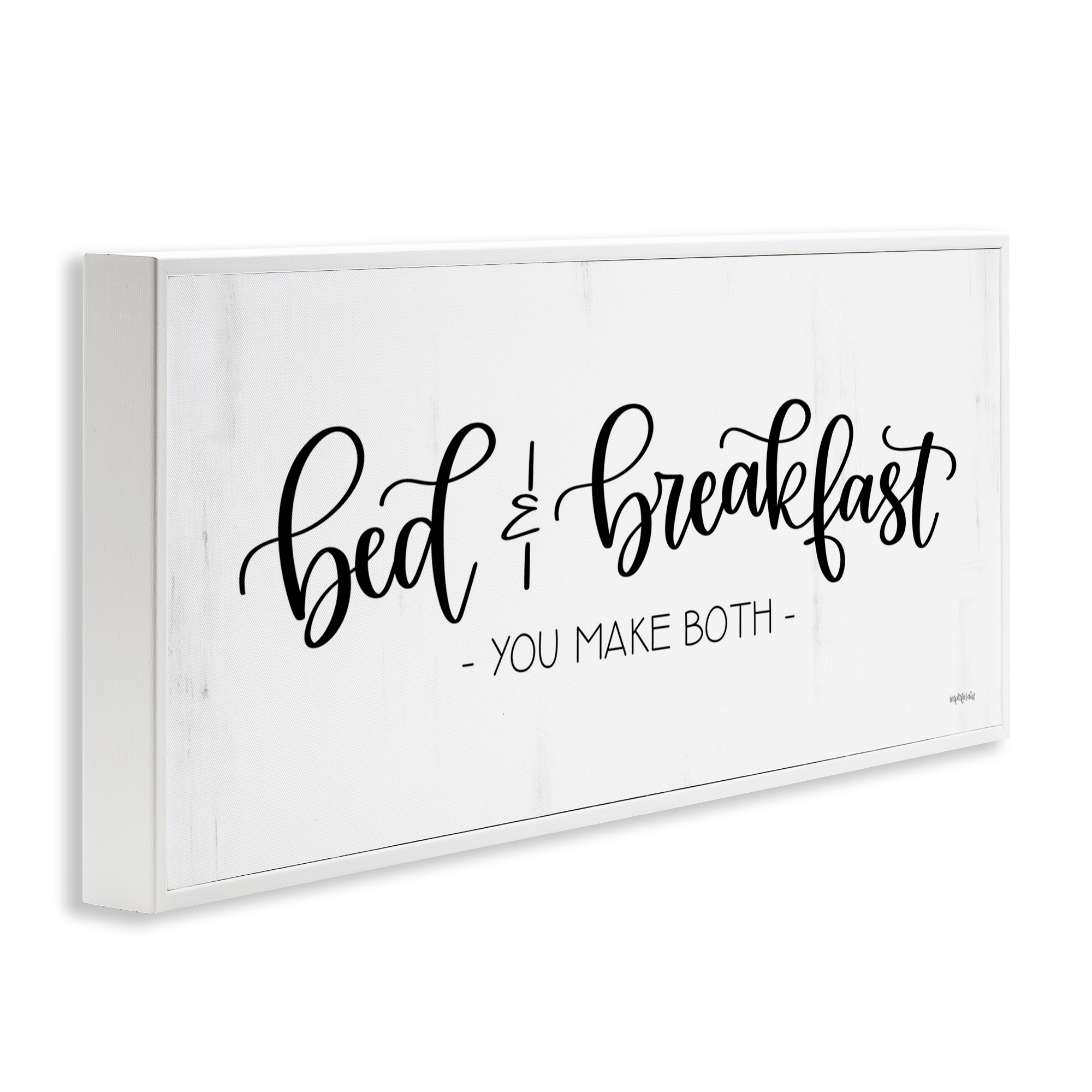 Stupell Industries Bed & Breakfast Make Both Typography Painting White Framed Art Print Wall Art, 24 x 10