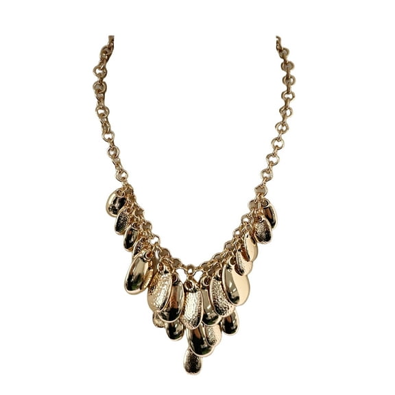 Time and Tru Textured Fringe Necklace Gold Plated for Female Adults and Teens