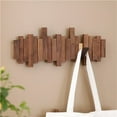 thumbnail image 3 of Natural Wood Wall Mounted Coat Rack with Hook Rack, Entrance Wall Art Hooks, Piano Key Coat Rack, 3 of 7