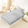 thumbnail image 5 of Castle Fairy Minimalist Stripes Twin Sheets 3pcs,Geometric Thin Line Texture Bedding,Light Gray White,1 Flat Sheet, 1 Fitted Sheet and 1 Pillowcase, 5 of 7