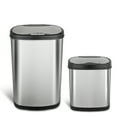 thumbnail image 2 of Nine Stars Automatic Kitchen Trash Can Combo, 13 Gallon + 3 Gallon Stainless Steel, Motion Sensor Hands-Free Soft-Close Lid Garbage Bin, Silver, 2 of 11