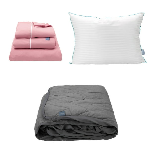 Juego de Sábanas Individual Royal Touch Rosa + Protector de colchón Lux + Almohada Royal