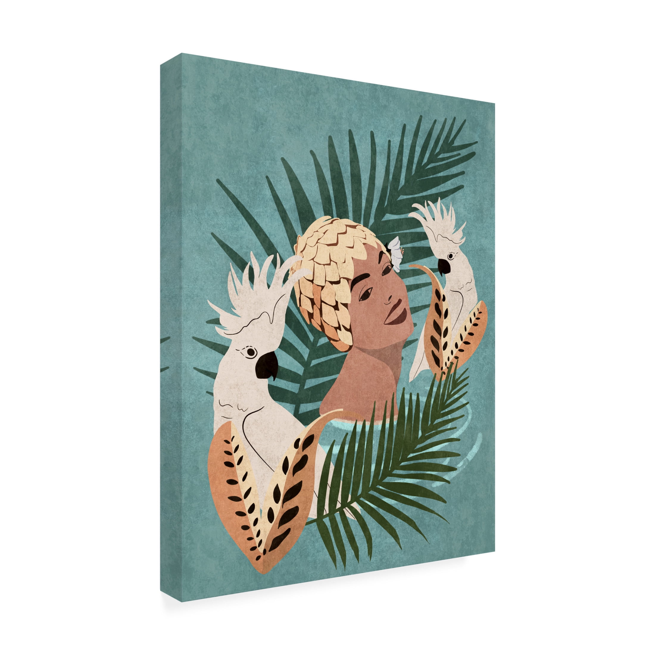 Trademark Fine Art Emel Tunaboylu  Parrot and Beauty Canvas Wall Art