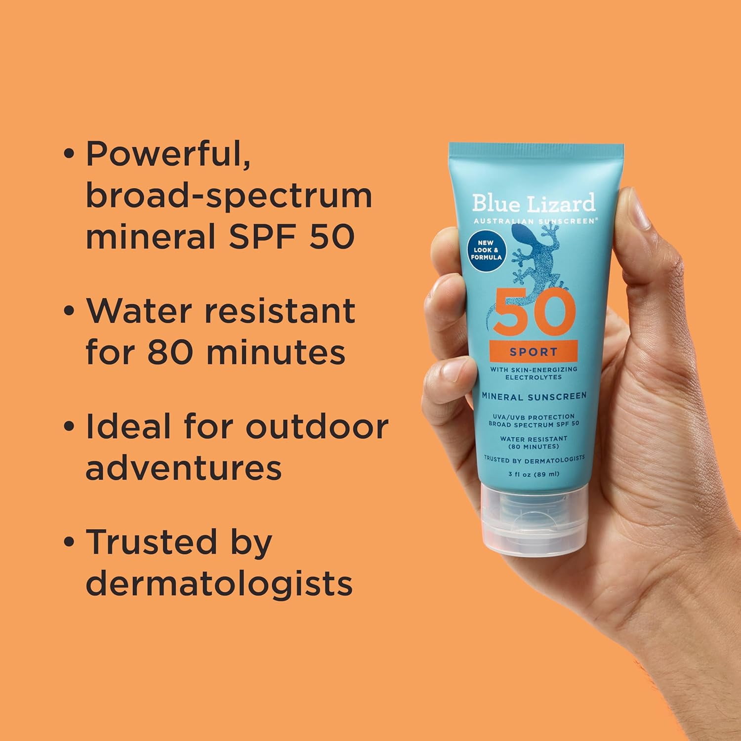 BBlue Lizard Sport Mineral SPF 50 Sunscreen Lotion, 3 oz