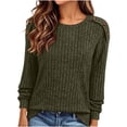 thumbnail image 2 of ClodeEU Women's Crewneck Long Sleeve Blouse Top,Casual Loose Solid Color Pullover ,Women's Plus S, 2 of 8