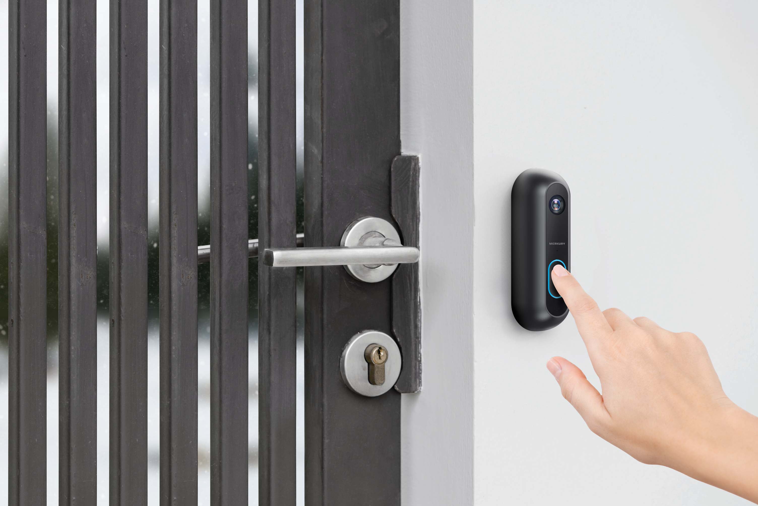 merkury innovations smart doorbell with 1080p camera