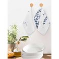 thumbnail image 2 of Navy Blue Eucalyptus Leaves Kitchen Dish Towels for Drying Dishes Set of 2, Summer Leaf Watercolor Waffle Weave Microfiber Hand Tea Bathroom Towels Quick Dry & Absorbent Towel 12x12, 2 of 7