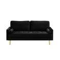 thumbnail image 5 of S-HOME 65-Inch Minimalist Velvet Sofa With Metal Legs And Cushions For Stylish Living Room Or Bedroom Décor，Black, 5 of 6