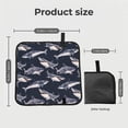 thumbnail image 3 of Watercolor Shark Vintage Foldable Seat Cushion for Bleachers, Stadium Seats, Camping & Outdoor Events, Portable Lightweight Pad with Carabiner, 3 of 6