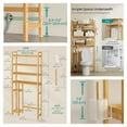 thumbnail image 2 of LEDREM 4-Tier over-the-Toilet Bathroom Storage Organizer with Adjustable Shelves, Hooks, and Toilet Paper Holder, Space-Saving Rack, Natural Beige, 2 of 6