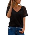 thumbnail image 2 of Blusa informal de manga corta con cuello en V para mujer OAVQHLG3B Store  lin121212, 2 of 4