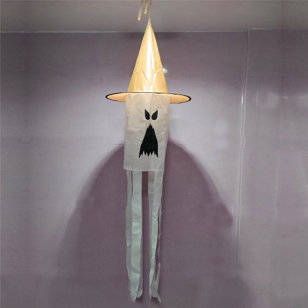 Fantasma de Halloween Bandera Halloween Decoración para el hogar Decoración Luz brillante Manga de viento Wmkox8yii HFSH7293