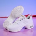 thumbnail image 3 of Dance shoes for Women Jazz Shoes Lady Split Sole Dance Sneakers Lace-up Air Cushion Jazz Sneakers Breathable Mesh Modern Dance Shoes Platform Walking Dance Shoe for Jazz White 41, 3 of 5