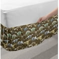 thumbnail image 2 of Dinosaur Bed Skirt, Jurassic Period Dino Mammals Skeletons Prehistoric Creatures Historical, Elastic Bedskirt Dust Ruffle Wrap Around for Bedding Decor, 4 Sizes, Umber Khaki Blue Grey, by Ambesonne, 2 of 2