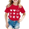 thumbnail image 1 of T-Shirt Décontracté à Manches Courtes pour Filles avec Imprimé Lettre, Col Rond à la Mode pour Usage Quotidien, 1 of 3