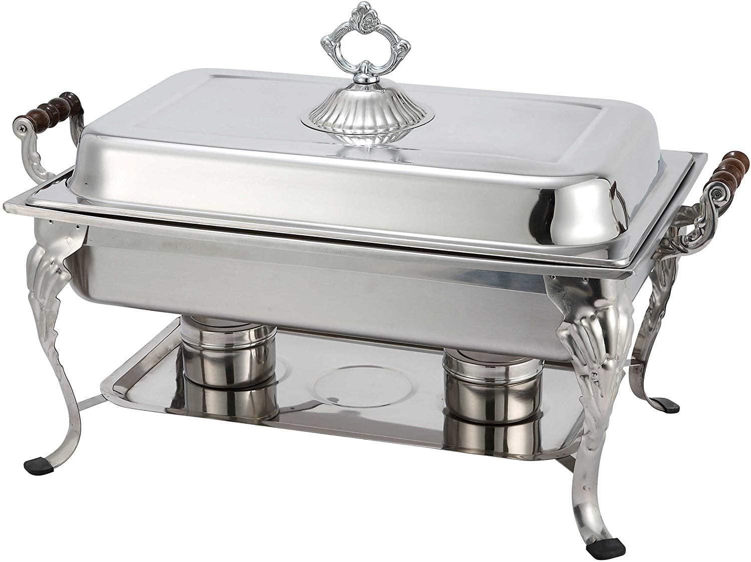 Set of 3 6-Quart Chafing Dish for Catering Winco 708 Round Crown Chafer 