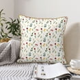 thumbnail image 4 of KLL Mini Wildflower Watercolor Decorative Throw Pillow Covers Velvet Soft for Couch Sofa Bedroom Living Room Outdoor (No pillow core)- 20"x20", 4 of 5