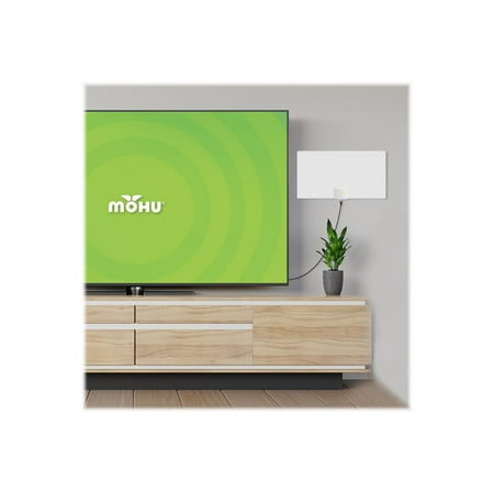 Mohu - Leaf Supreme Pro Indoor Amplified HDTV Antenna 65-Mile Range - Black/White