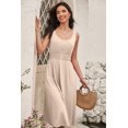thumbnail image 4 of Vestido largo Dokotoo sin mangas con botones y cintura fruncida, 4 of 6