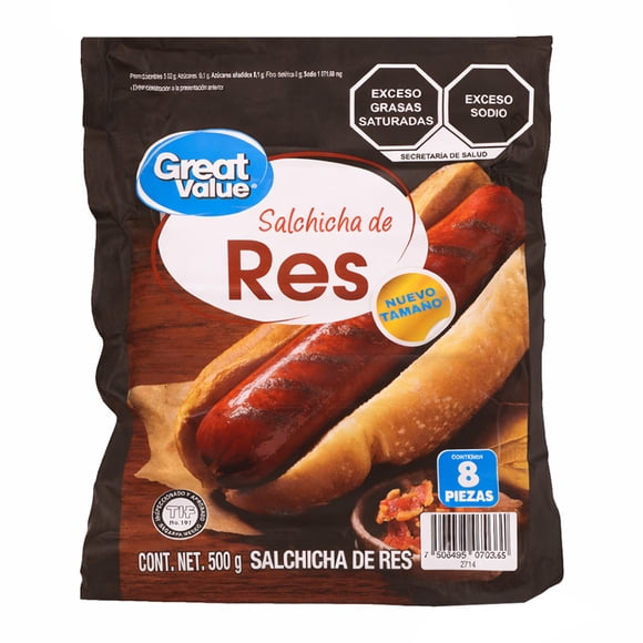 Salchicha de res Great Value para asar 500 g