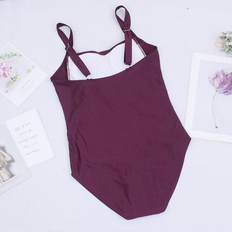 Women's swimsuit, swimsuit, women's one-piece belly closed swimsuit, one-piece swimsuit Claret Red Claret 2XL